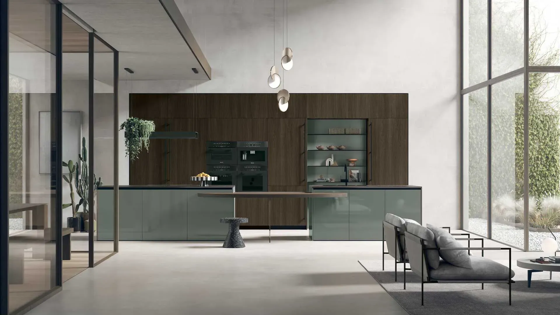 Stosa Natural kitchen in slatted oak