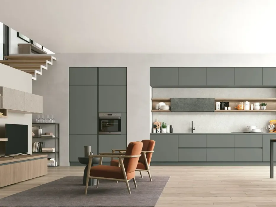 This kitchen's ambience encompasses passions, yet still opens to hospitality. Marino Walnut, Giada, Giada Stone, Agorà laminate countertop.